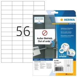 HERMA Etiketten SPECIAL 52.5x21.2mm 5080 weiss,non-perm. 1400 St./25Bl.