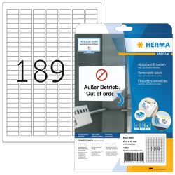 HERMA Etikett. Movables 25,4x10mm 10001 weiss,non-perm. 4725 St./25Bl.