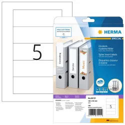 HERMA Einsteckr&uuml;cken breit 146x50mm 65121 weiss 125Stk/ 25Blatt