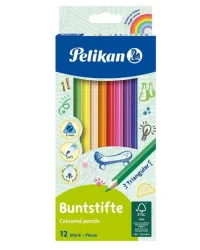 PELIKAN Buntstifte d&uuml;nn dreikant 700115 12 Farben