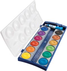 PELIKAN Deckfarben 735K/12 12 Farben Deckweiss