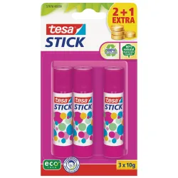 TESA Stick ecoLogo 3x10g 570760020 pink, Blister 3 St&uuml;ck