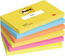 3M Haftnotiz 7000033978 127 mm x 76 mm Ultragelb, Ultrablau, Neonorange, Ultrapink, Neongrün 600 Blatt