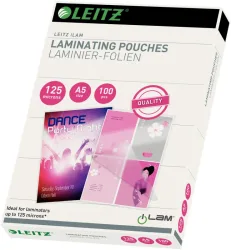 LEITZ Laminiertasche A5 33807 glanz, 125my 100 Stk