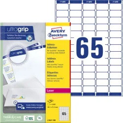 AVERY ZWECKFORM Adressetiketten 38,1x21,2mm L7651-100 weiss 6500 Stk./100 Blatt