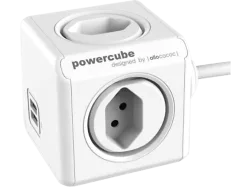 POWERCUBE Socket extend white 66.7890WS 4xT.13 2xUSB 5V 2.1A