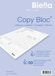 BIELLA Liefers. COPY-BLOC D/F/I/E A5 512525.00 selbstdurchschreib. 50x2 Blatt