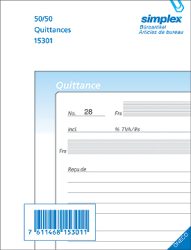 SIMPLEX Quittungen F A6 15301F blau/weiss 50x2 Blatt