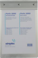 SIMPLEX Schreibplatte Platfix 32005 aluminium, f&uuml;r A3 hoch