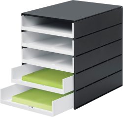 STYRO Schubladenbox PRO schwarz 8001.92 5 F&auml;cher