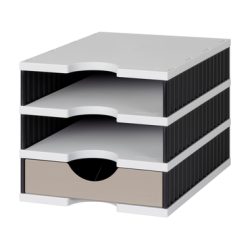 STYRO Ablagesystem styrodoc 268-0103.9875S bk/grau,3 F&auml;cher 248x331x225mm