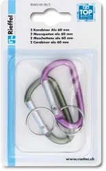 RIEFFEL Schl&uuml;ssel-Karabiner 8060/60 SB/2 60mm 2 St&uuml;ck