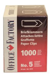 SMART OFFICE B&uuml;roklammern Gr.5 1015 vernickelt, 43mm 1000 Stk.