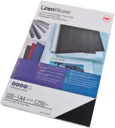 GBC Karton Linenweave A4 CE050010 schwarz, 250g 100 St&uuml;ck