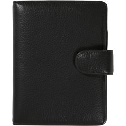 SUCCES Mini Ringbuch Cadiz Rindleder 0841365.02 schwarz mit Lasche 15mm