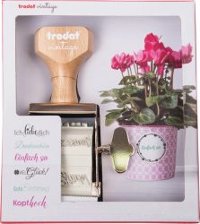 TRODAT Vintage Stempel 158078 Gl&uuml;ckw&uuml;nsche, 3-farbig