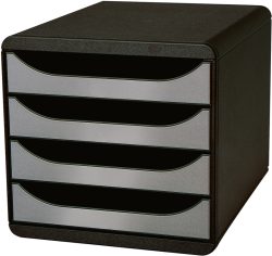 EXACOMPTA Schubladenbox schwarz 310438D 4 F&auml;cher