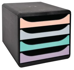 EXACOMPTA Schubladenbox Aquarel A4+ X3104296D Big Box, schwarz/glossy