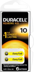 DURACELL H&ouml;rger&auml;te Batterie Easy Tab 4-077559 10 Zinc Air D6, 1.4 V. 6 Stk.