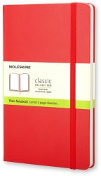 Moleskine classic, Large Size, Plain Notebook, red