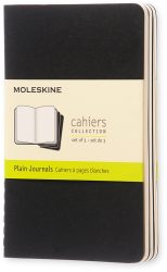 Moleskine Cahier A6, blanko, schwarz, 3er-Set