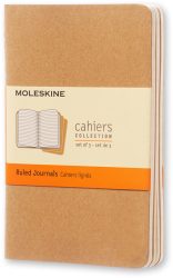 Moleskine Cahier A6, liniert, Kraft/Natur, 3er-Set