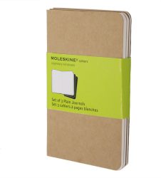 Moleskine Cahier A6, blanko, Kraft/Natur, 3er-Set