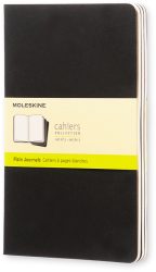 Moleskine Cahier A5, blanko, schwarz, 3er-Set