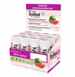 Miradent.Xylitol Wassermelone, Display 12 Dosen &agrave; 30 Stk.