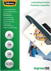 Fellowes, FELLOWES Laminiertasche A4 5351111 glanz, 100my 100 Stk