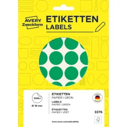 AVERY ZWECKFORM Markierungspunkte 3376Z 18mm gr&uuml;n 1056Stk. 22 Blatt