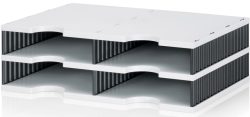 STYRO Abglagesystem Styrodoc 268-0202.98 Duo 4 F&auml;cher schwarz/grau