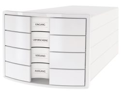 HAN Schubladenbox IMPULS A4/C4 1012-12 weiss, 4 geschl. Schubladen