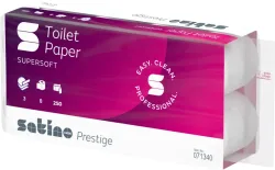 SATINO Toilettenpapier Satino Prestig 071340 3-lagig, 8 Rollen &agrave; 250 Blatt
