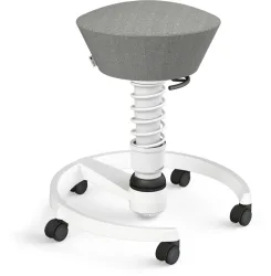 AERIS Sitzhocker Swopper 102HBSTWHWHC grau/weiss mit Rollen