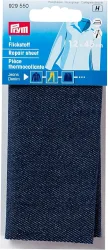Prym Flickstoff, jeans, dunkelblau 12 x 45 cm, Karte, aufb&uuml;gelbar, Baumwolle