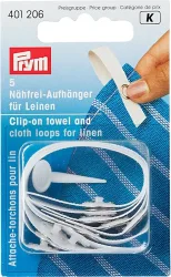 Prym N&auml;hfrei-Aufh&auml;nger Leinen, weiss Karte 5 St&uuml;ck