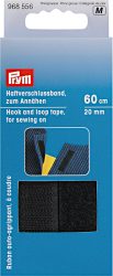 Prym Haftverschlussband, schwarz 20 mm, Karte 60 cm, zum Ann&auml;hen