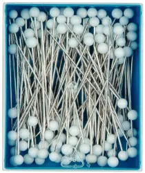 Prym Glaskopfstecknadeln, weiss 0.80 x 48 mm, Dose 30 g, Stahl