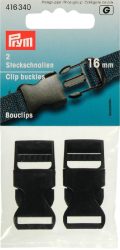 Prym Steckschnallen stark, schwarz 16 mm, Karte 2 Stk., 100 % PES