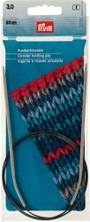 Prym Rundstricknadel Kunststoff, grau 3.00 mm, 80 cm, Beutel