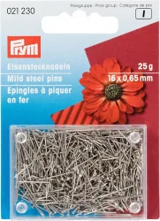 Prym Bastelstecknadeln, silber&nbsp;&nbsp; 0.65 x 16 mm, Karte 25 g, Eisen
