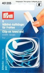 Prym N&auml;hfrei-Aufh&auml;nger Frottee, weiss Karte 5 Stk.