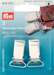 Prym Hosentr&auml;ger-Clips, silber 18 mm, Karte 2 Stk., Stahl