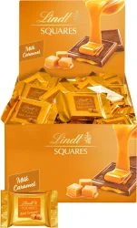 LINDT Squares Pralin&eacute;s Milk-Caramel 461170 Thekensteller 750g