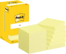 POST-IT Block 76x76mm 654 CY Gelb 12x100 Blatt