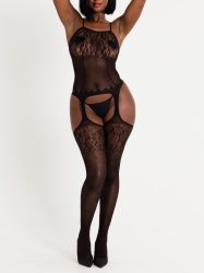 Lovehoney Up All Night Lace Bodystocking (Black One size), Schwarz - One Size - Amorana