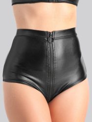 Lovehoney Fierce Wet Look High-Waisted Knickers (Black Small), S - Amorana