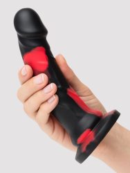 Lifelike Lover Luxe Realistic Multicoloured Silicone Dildo 7 Inch Black (Black), Schwarz - Amorana