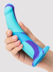 Lovehoney Air and Water Curved Silicone Suction Cup Dildo 7 Inch, Blau - Amorana